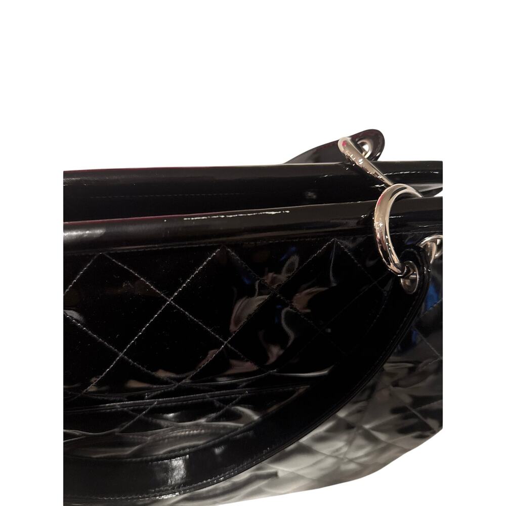 1996 Vintage Chanel Quilted Patent Leather Shopping Tote - Picture 10 of 13